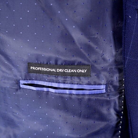 Tommy Hilfiger Blue Wool Polyester Unconstructed Shoulder Windowpane Blazer 42R - Picture 10 of 15